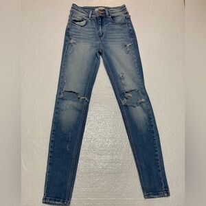 KanCan Women's Distressed Skinny Jeans - Classic Blue